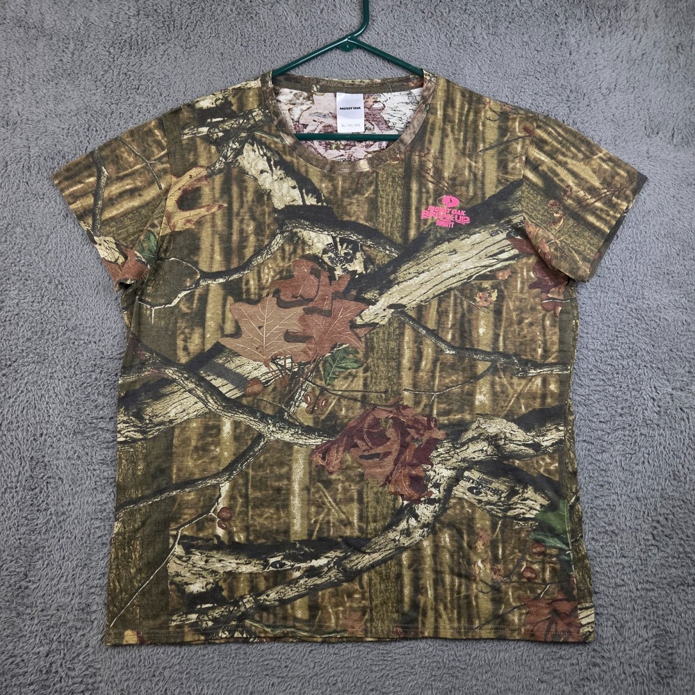 Mossy Oak Camo Shirt Women's Extra Large Break Up Infinity Green Brown Hunting